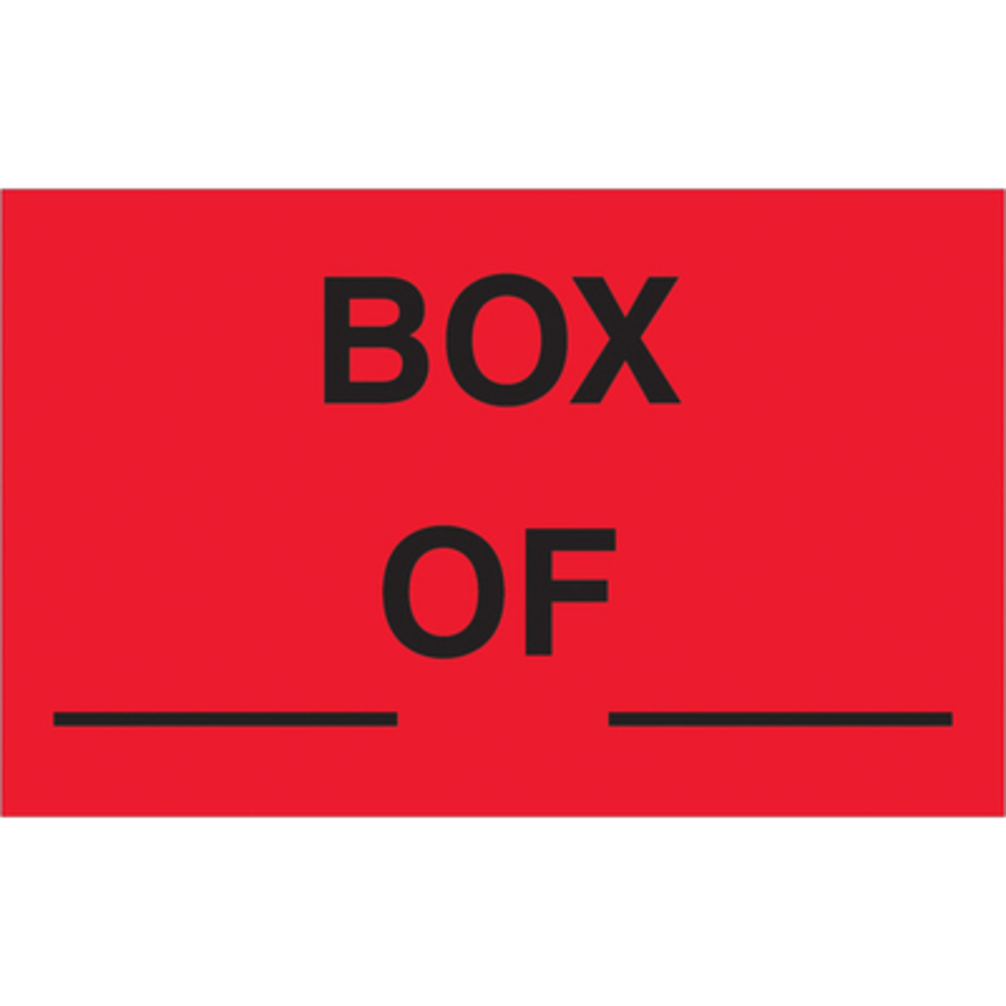 1 1/4 x 2in. - "Box ___ Of ___" (Fluo Red) L 500/CS, Model# DL1158
